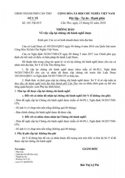 CCHN Dược cần Hợp tác Nhà Thuốc / Công ty