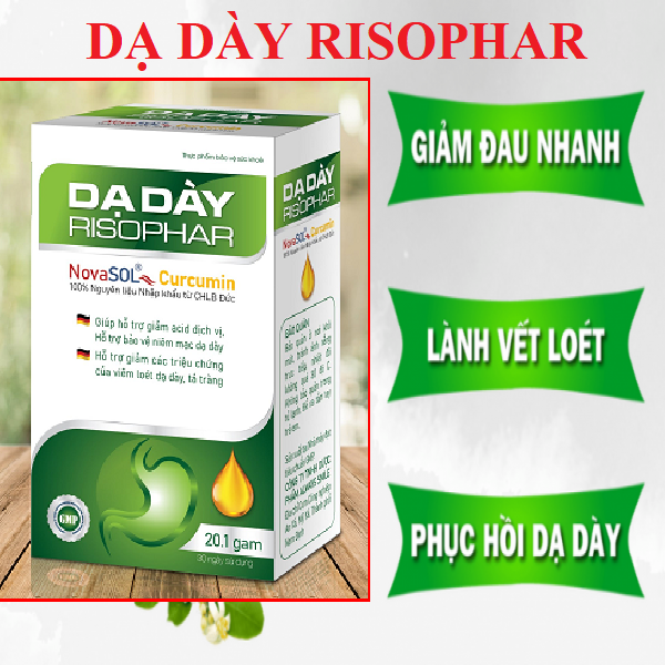 DẠ DÀY RISOPHAR (100% Novasol Curcumin nhập khẩu Đức). 1 lọ dùng 35 ngày