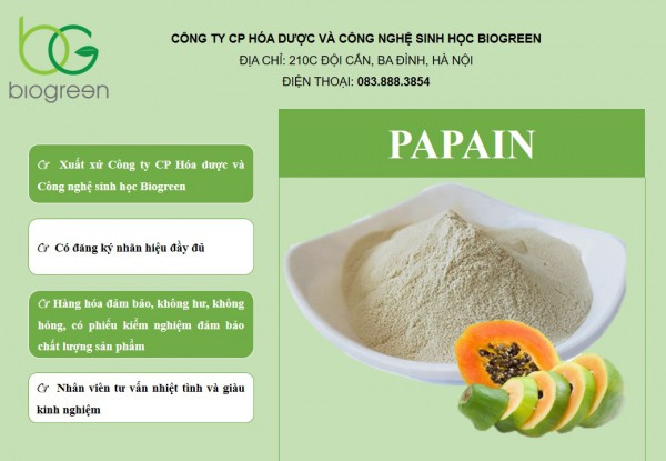 Papain 6000 giá tốt hàng có sẵn dược phẩm tpcn mỹ phẩm chế phẩm thú y thủy sản