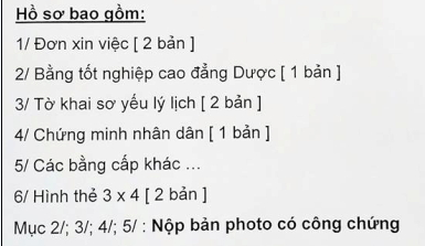 Tuyển dược sĩ trung cấp bán thuốc quận Bình Thạnh