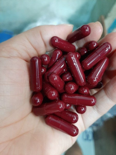 Vỏ nhộng màu nâu, vỏ nhộng màu nâu đỏ, viên nang đóng bột thuốc cho gà đá